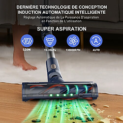 Universal Aspirateur balai sans fil 8 en 1 VICSONIC S7 - Aspirateur Puissant 35000Pa/520W - Sans Sac - Autonomie 65 min - Ecran Tactile