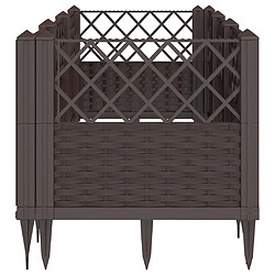 Avis vidaXL Jardinière avec piquets marron 123,5x43,5x43,5 cm PP