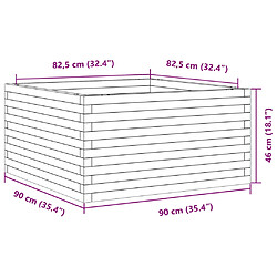 vidaXL Jardinière 90x90x46 cm bois de pin imprégné pas cher