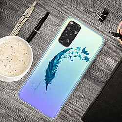 Coque en TPU anti-rayures plume bleue pour votre Xiaomi Redmi Note 11S 4G/Redmi Note 11 4G (Qualcomm)