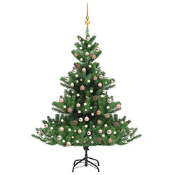 vidaXL Sapin de Noël artificiel Nordmann avec LED et boules Vert 240cm