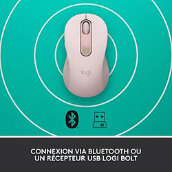 Souris Sans Fil Logitech Signature M650 L - Grande Taille Silencieuse, Bluetooth, Boutons Programmables - Rose pas cher