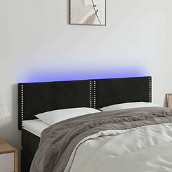 Maison Chic Tête de lit moderne à LED lumineuse pour chambre - Décoration de lit Noir 144x5x78/88 cm Velours -MN59570