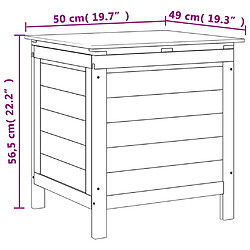 vidaXL Boîte de rangement jardin marron 50x49x56,5cm bois massif sapin pas cher