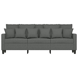 Avis Maison Chic Canapé à 3 places,Canapé droit,Sofa de Salon,Banquette Gris foncé 180 cm Tissu -GKD428244