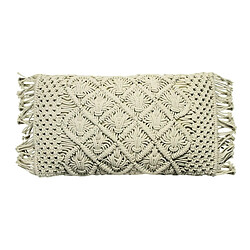 Thedecofactory MACRAME - Coussin macramé en coton tressé naturel 30x50