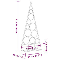 vidaXL Arbre de Noël en métal pour décoration noir 90 cm pas cher