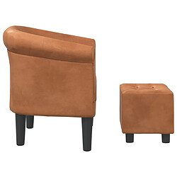 Avis vidaXL Fauteuil avec repose-pied marron similicuir