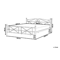 Avis Beliani Lit double en métal blanc 180 x 200 cm RODEZ