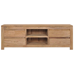 Helloshop26 Meuble télé buffet tv télévision design pratique 120 cm bois de teck massif 2502266 pas cher