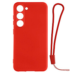 Avizar Coque pour Samsung Galaxy S23 Silicone Semi-rigide Finition Soft-touch Rouge