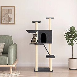 vidaXL Arbre à chat avec griffoirs en sisal gris foncé 143 cm