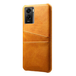 Coque en TPU + PU anti-griffes avec porte-carte, orange pour votre Vivo Y55s 5G