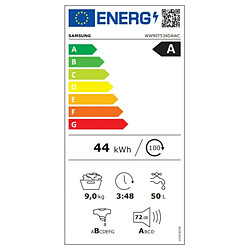 Machine à laver Samsung WW90T534DAWCS3 60 cm 1400 rpm 9 kg