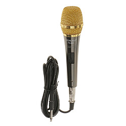 Microphone à Condensateur Filaire Professionnel PC-M10 Studio Micro Câblé Vocal -Noir Or