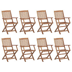 vidaXL Chaises pliables d'extérieur lot de 8 Bois d'acacia solide