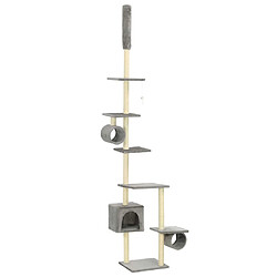 Arbre à chat avec griffoirs,niche pour chat en sisal 260 cm Gris -MN88930