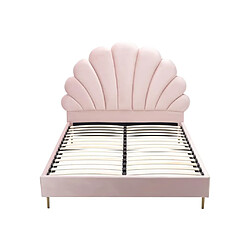 Acheter Vente-Unique Lit coquillage 160 x 200 cm - Velours - Rose + Matelas - LIVAYA