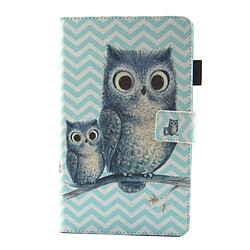 Wewoo Housse Étui pour Samsung Galaxy Tab A 8.0 / T380 & T385 Hibou Motif Horizontal en cuir avec support et fentes cartes