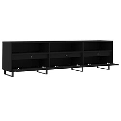 Avis vidaXL Meuble TV noir 150x30x44,5 cm bois d'ingénierie