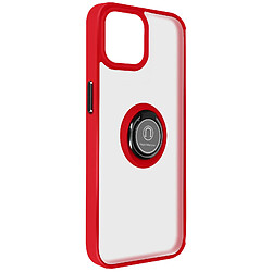 Avizar Coque pour iPhone 15 Hybride Bague Métallique Support Vidéo Ringrip Rouge