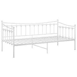 Acheter vidaXL Cadre de canapé-lit sans matelas blanc métal 90x200 cm