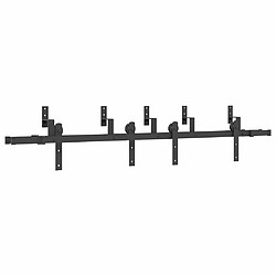 vidaXL Kit de quincaillerie de porte coulissante 200 cm Acier Noir