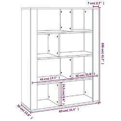 vidaXL Buffet Sonoma gris 80x30x106 cm Bois d'ingénierie pas cher