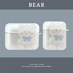 GUPBOO Airpods Coque Housse Étui Protecteur Compatible pour AirPods Pro-mignon, noeud papillon, ours, dessin animé, girl