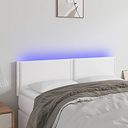 Maison Chic Tête de lit moderne à LED lumineuse pour chambre - Décoration de lit Blanc 144x5x78/88 cm Similicuir -MN75059