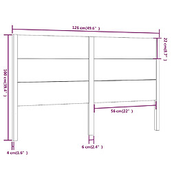 vidaXL Tête de lit Marron miel 126x4x100 cm Bois massif de pin pas cher