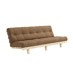 Inside 75 Banquette convertible futon LEAN pin coloris mocca couchage 130x190 cm.