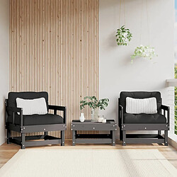 Maison Chic Lot de 2 Chaises de jardin,Fauteuil d'extérieur gris bois massif de pin -MN68519