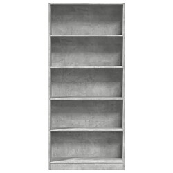 Avis vidaXL Bibliothèque gris béton 80x24x176 cm bois d'ingénierie