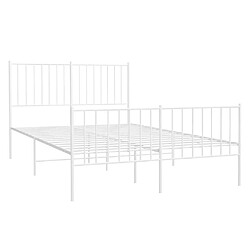 Acheter Maison Chic Lit adulte - Lit simple Cadre de lit métal avec tête de lit/pied de lit,Structure du lit Contemporain pour chambre blanc 120x200cm -MN74529