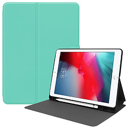 Etui en PU avec support et porte-stylo cyan pour votre Apple iPad 10.2 (2019)