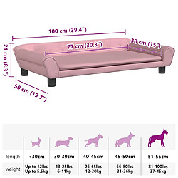 vidaXL Lit pour chien rose 100x50x21 cm velours pas cher