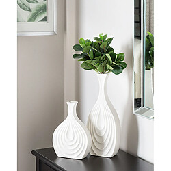 Beliani Vase décoratif THAPSUS Céramique 39 cm Blanc