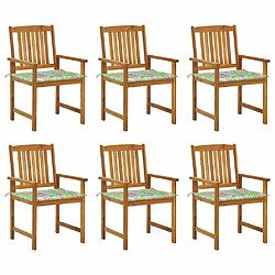 vidaXL Chaises de jardin avec coussins 6 pcs Bois d'acacia massif