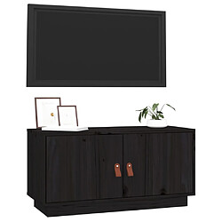 Maison Chic Meuble TV scandinave - Banc TV pour salon Noir 80x34x40 cm Bois de pin massif -MN66649 pas cher