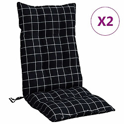 Maison Chic lot de 2 Coussins Confort,Coussins de chaise à dossier haut motif carreaux noir -GKD56047