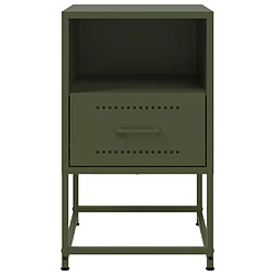 Acheter vidaXL Tables de chevet 2 pcs vert olive 36x39x60,5 cm acier