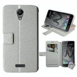 Htdmobiles Housse etui portefeuille pour Wiko Freddy + film ecran - BLANC