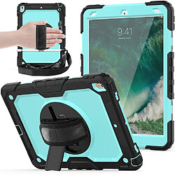 Coque en TPU sangle combinée avec sangle retour de cyan pour votre Apple iPad Air 10.5 pouces (2019)/Pro 10.5 pouces (2017)