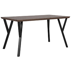 Beliani Table 140 x 80 cm bois foncé et noir BRAVO