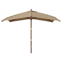 Avis Maison Chic Parasol Jardin | Parasol de jardin avec mat en bois taupe 300x300x273 cm - GKD96635