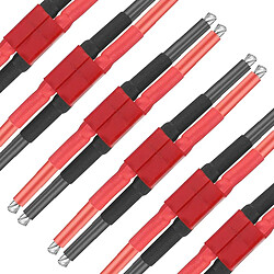 4 Pièces Deans Style T Connecteur Femelle et Connecteur Mâle Fil De Silicone 12AWG pour RC Lipo Batterie Drone Câble + 4 Pièces PVC Couverture Protecteur