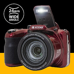 KODAK Pack Numérique Bridge Pixpro Astro Zoom AZ425 + Carte SDHC Kodak Ultra High Speed U1 32GB - Appareil Photo, Zoom 42X, Grand angle, 20 mégapixels, LCD 3, Vidéo Full HD 1080p, Batterie Li-ion - Rouge - Rouge pas cher