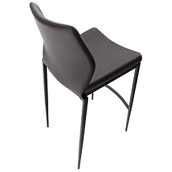 Acheter Decoshop26 Tabouret de bar x1 repose-pieds design moderne empilable en PVC marron 4 pieds en métal noir 10_0005203