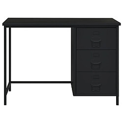 Maison Chic Bureau solide,Table de travail,Bureau d'ordinateur industriel avec tiroirs Noir 105x52x75 cm Acier -GKD39545